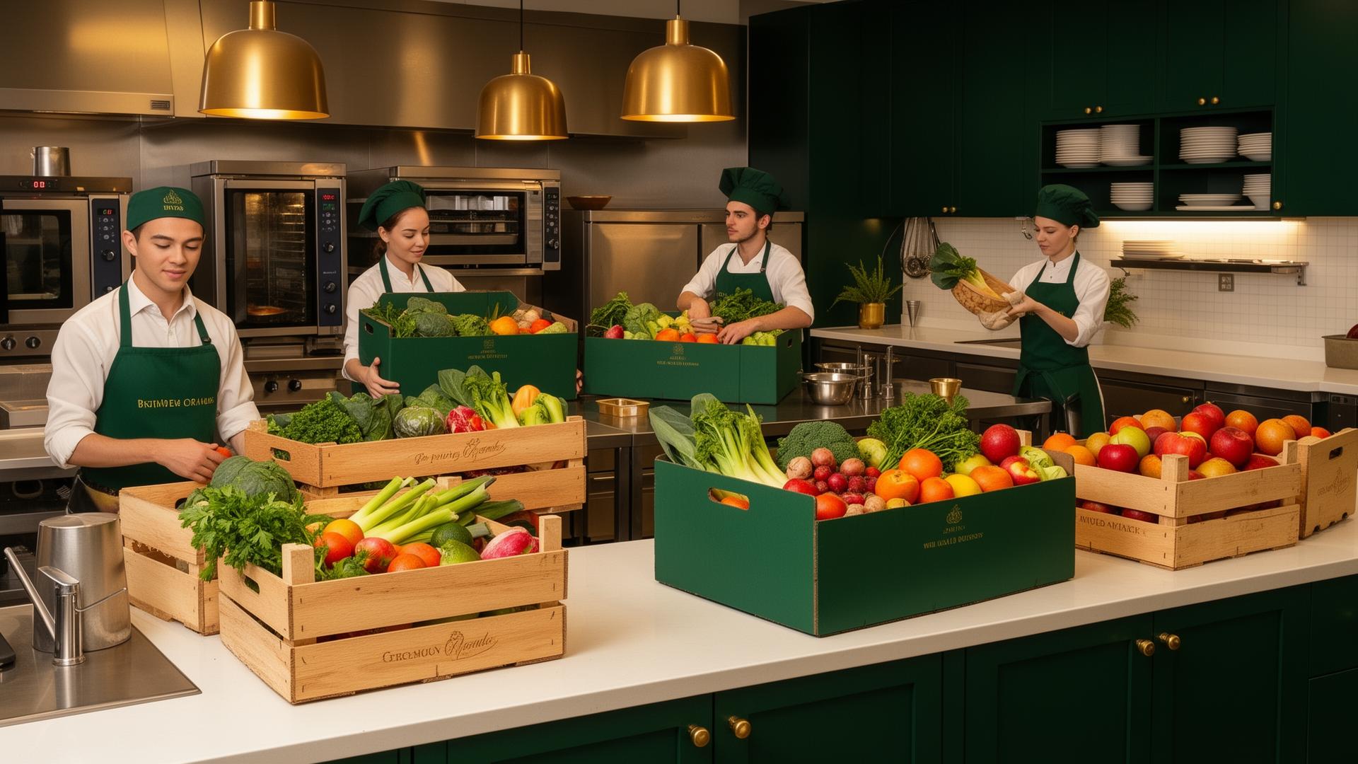 Preparação de entregas de hortifruti fresco