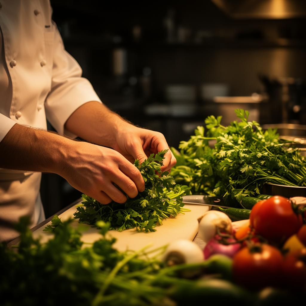 Chef selecionando ingredientes frescos